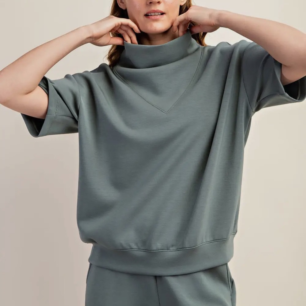 Rae mode sage green cowl neck, short sleeve plus sizes nwt2xl